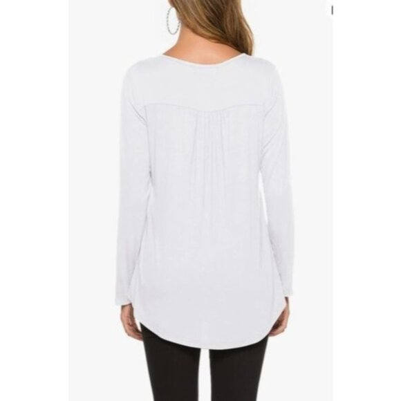 White Long Sleeve Top With Button Detail 3XL - Picture 8 of 9